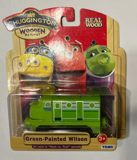 Green Painted WILSON Chuggington Wooden Railway Train Fits Thomas Tank Engine