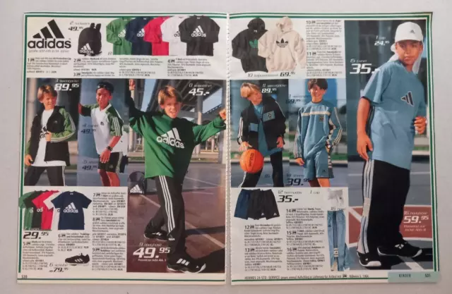 1999 Childrens Adidas Sportswear Catalog Magazine 2 Pages Ads