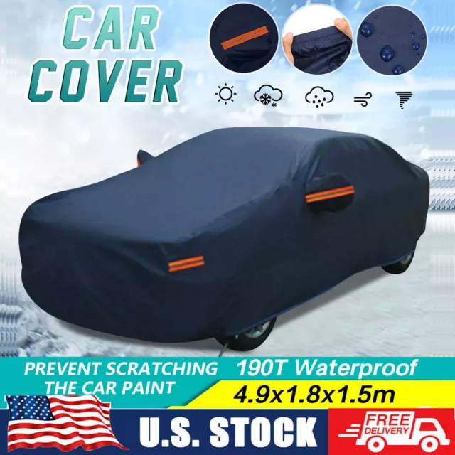 Full Car Cover for Outdoor Sun Dust Scratch Rain Snow Waterproof Breathable