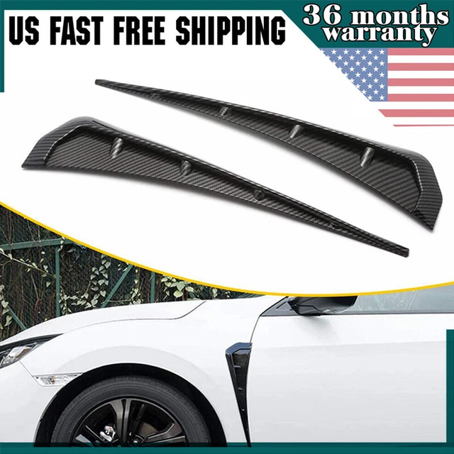 2×Carbon Fiber Car Side Fender Vent Air Wing Cover Trim Exterior Accessories US