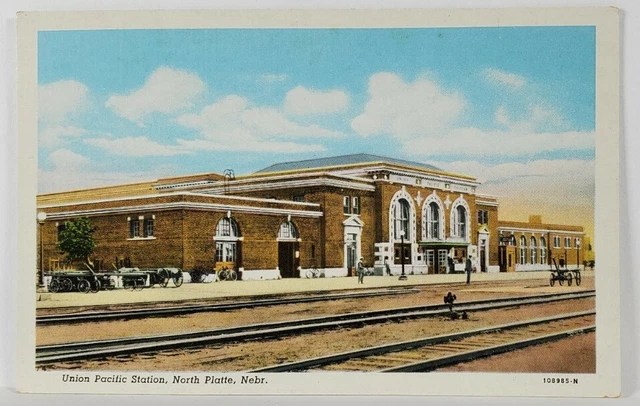North Platte Nebraska Union Pacific Railroad Station Postcard R15
