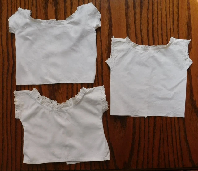 3 giubbotti antichi vintage per bambini ricami in pizzo vestiti per bambini K