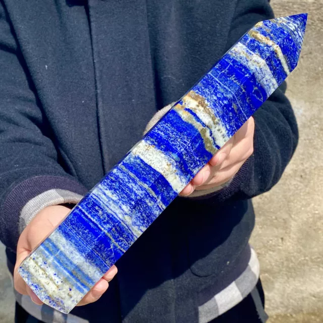 2.64LB Natural lapis lazuli crystal obelisk quartz crystal energy column