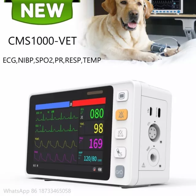 Animal Patient Monitor VET Veterinary ICU Vital Signs Handheld Portable Machine