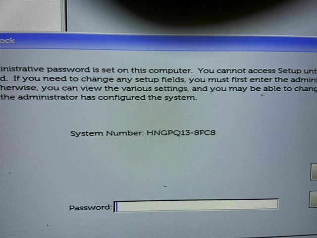 8FC8 Admin Unlock bios password Dell latitude 5400,latitude 7400,latitude 5410