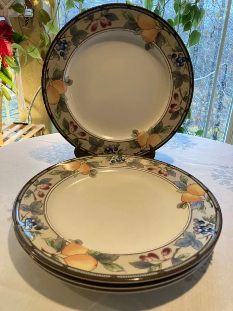 Mikasa Intaglio Garden Harvest CAC29  Set OF  (4)  11 1/8"  Dinner Plates