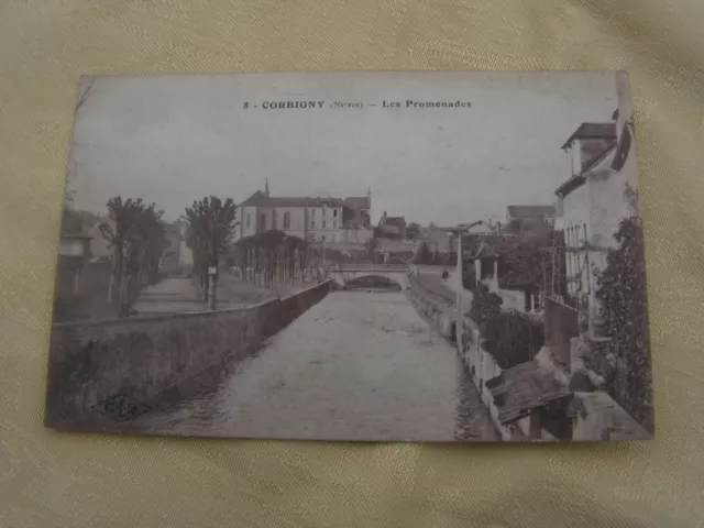 carte postale   corbigny   vers 1900 les promenades