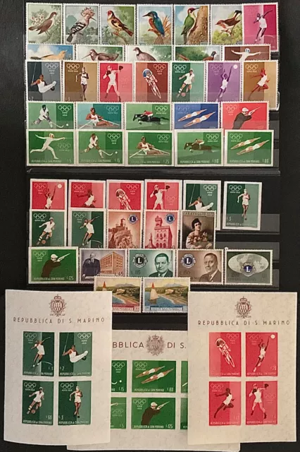 1960 San Marino Complete Year MNH with Leaves