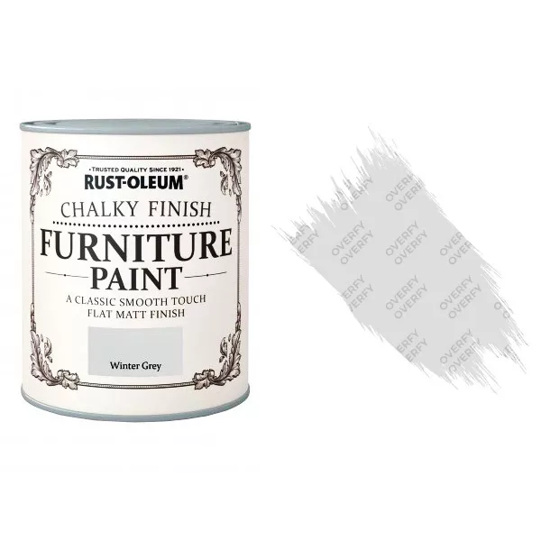 Rust-Oleum Chalk Chalky Furniture Paint Chic Shabby 750ml Winter Grey Matt