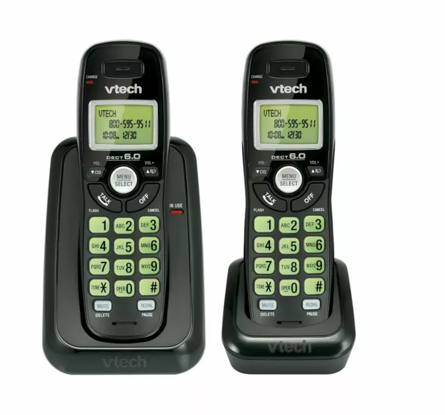 Vtech Dect 6.0 2-Handset Cordless Phone System with Caller ID, Backlit Keypad...