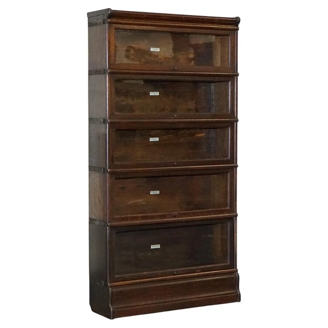 5 Antiguo Globo Wernicke Vidrio Apilable Biblioteca Barrister Librería Modular