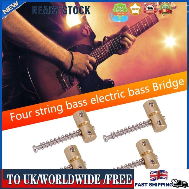 4pcs 4 Strings Brass Guitar Bridge Saddles for Electric Guitar Bass Bridges
