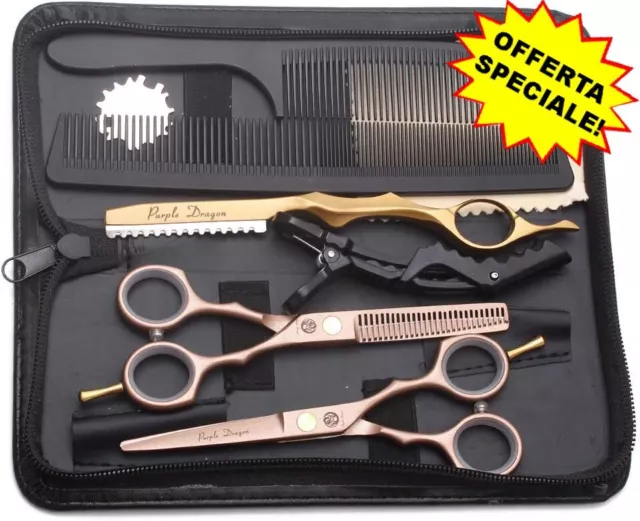 💚Set Forbici Da Parrucchiere Professionali Kit Barbiere Capelli Liscia Dentata