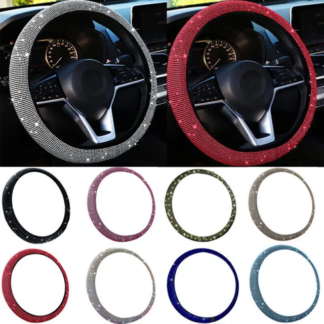 Universal Car Steering Wheel Cover Glitter Crystal Bling Rhinestone Wheel Cover