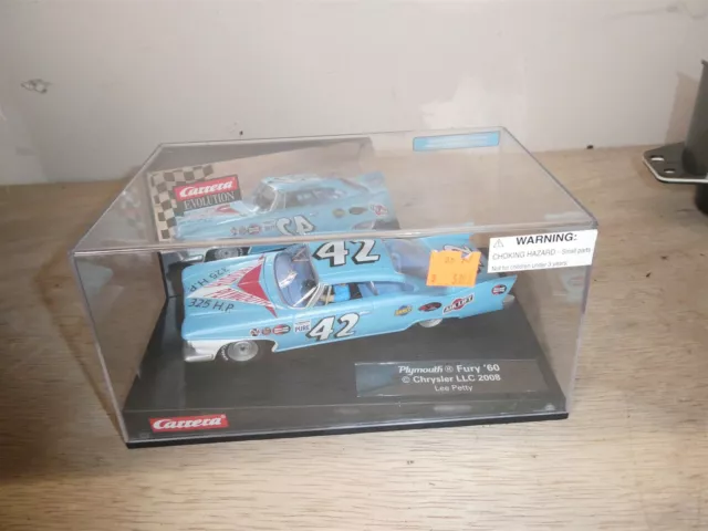 Coche de ranura Lee Petty #42 Carrera Evolution 1/32 Plymouth Fury 1960 Chrysler de lote antiguo