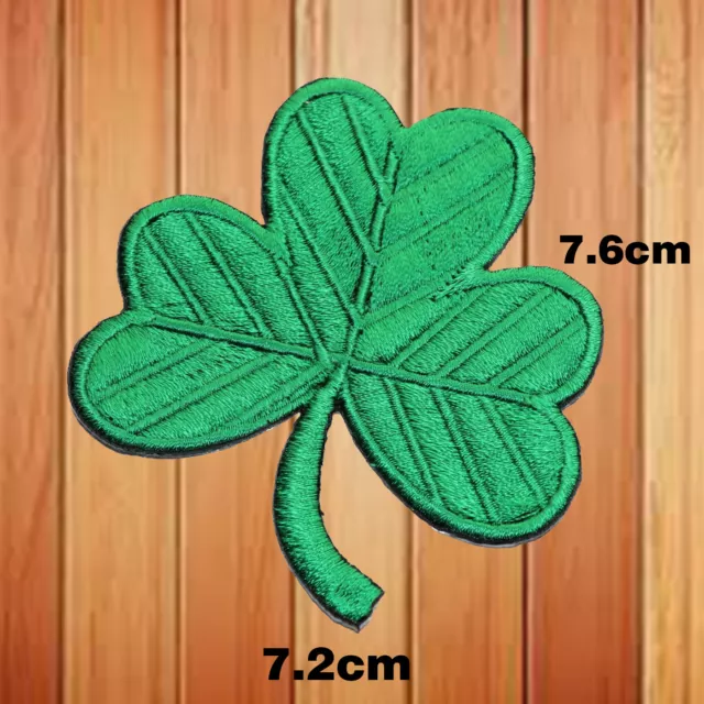 Leaf Clover Embroidered Green Patch Iron Or Sew On Logo Applique Badge