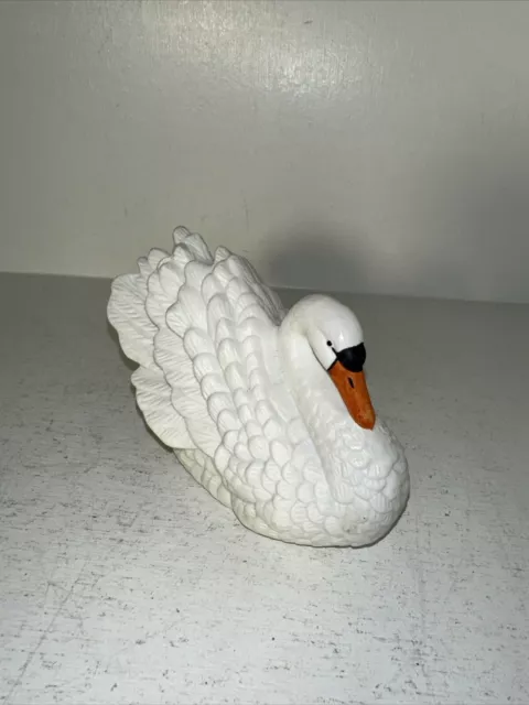 Vintage Porcelain Bisque White Swan Royal Heritage Collection Hand Painted