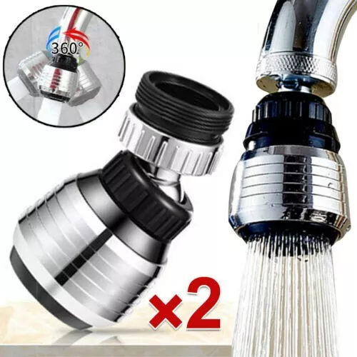 2 x Filter Water Saving Tap Faucet Kitchen Swivel AZ Nozzle Aerator 360 Rotate