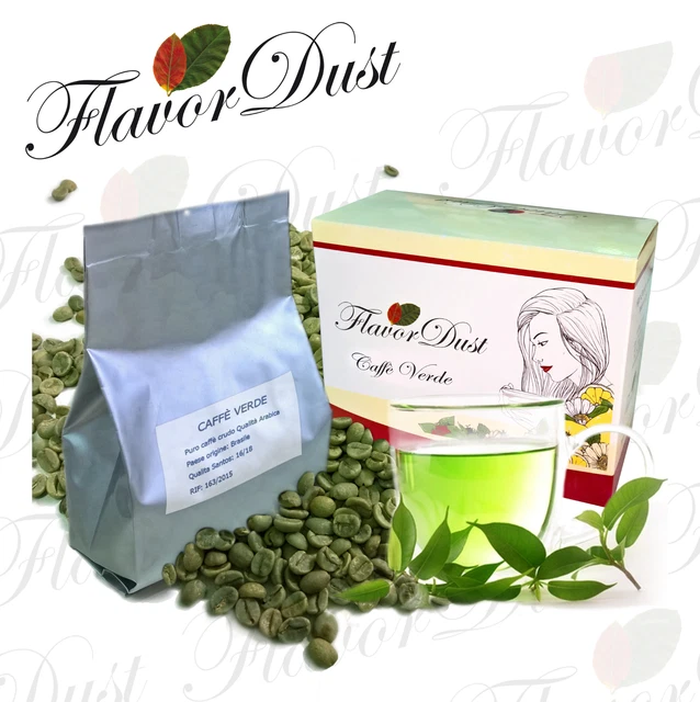 2 Confezioni da 250 g. Flavordust Caffè Verde Green Coffee per Tisane dimagranti