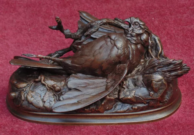 rare magnifique ancien bronze animalier 19eme perruche sur terrasse ARSON CZADEK