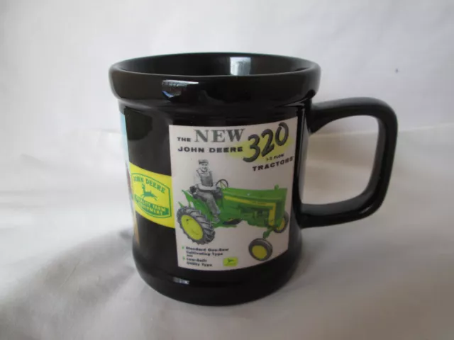 John Deere Coffee Mug Tractor Advertising Pictures Black Rare 2008