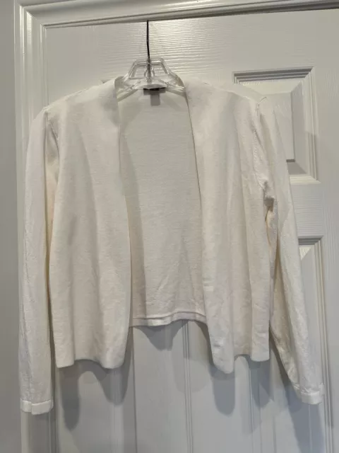 ANN TAYLOR FACTORY Open Front Cropped Cardigan Sweater Size M