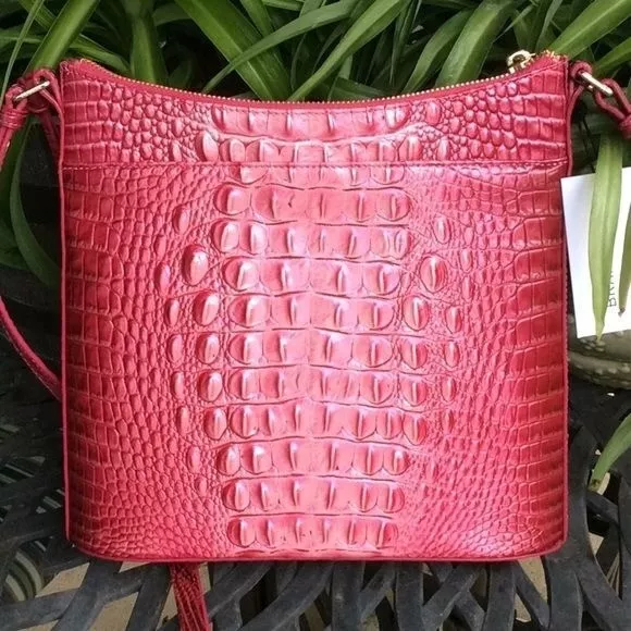 Brahin Womens Katies Leather Handbag. color Magneta Ombre Melbourne  11 W x 9 1/ 3