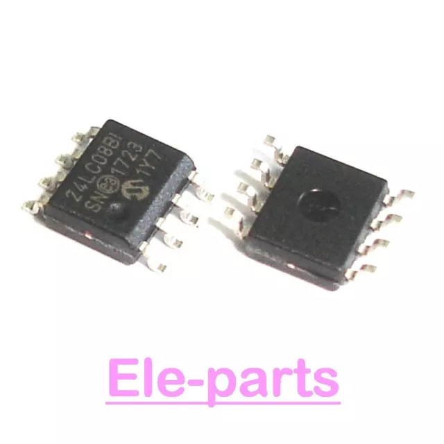 50 PCS 24LC08B-I/SN SOP-8 24LC08B 24LC08 SMD-8 CMOS 8K I2C Serial EEPROM Chip