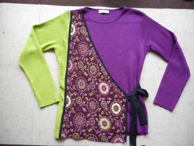 Pull Tunique En Laine Alain Murati T40 - Taille L - Noir - Vintage - Occasion Très Bon État
