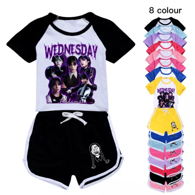 Set T-shirt Bambini Wednesday The Addams Family PJ'S Loungewear Trackuit