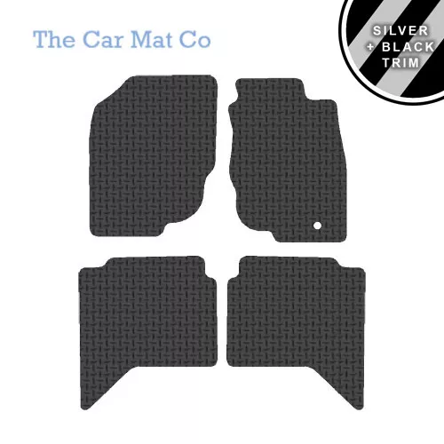 Car Mats for Toyota Hilux Double Cab 4WD 2005 to 2011 Rubber Silver Stripe Trim