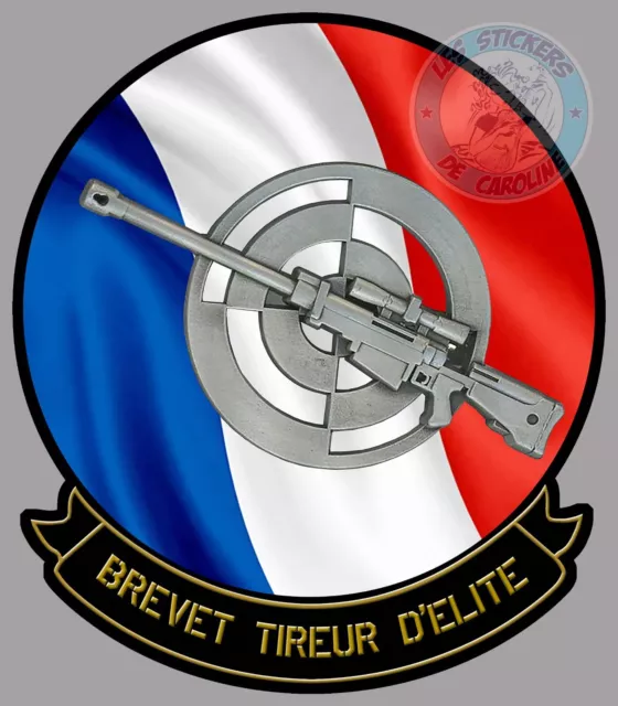 Sticker Armee Francaise Brevet Tireur D'elite Insigne Militaire Logo Bz003