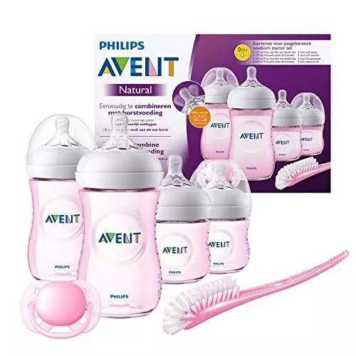 Philips Avent SCD301/03 Baby-Fläschchen Set für Neugeborene Transparent Rosa