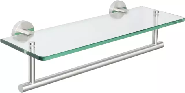 Estantes de baño estante de vidrio con barra, montaje en pared estantes flotantes para baño, S