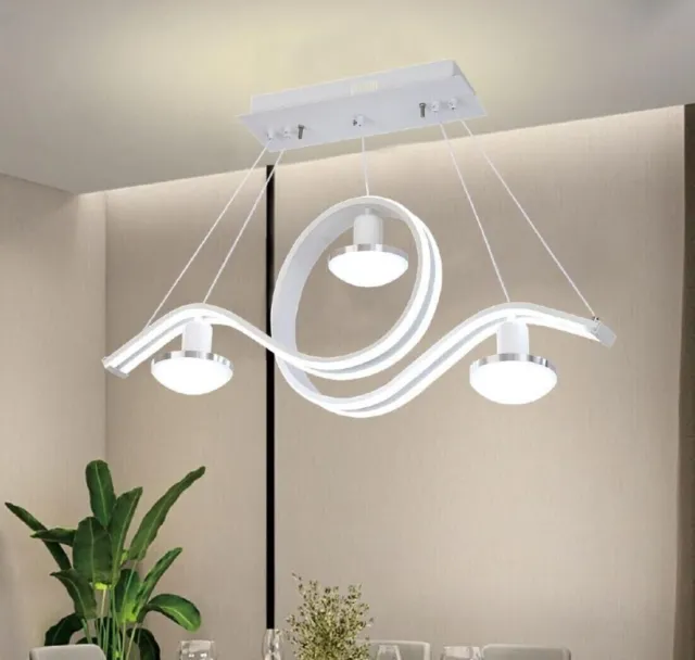 lampadario a sospensione led 3 luci design moderno lampada soffitto 80w ip20