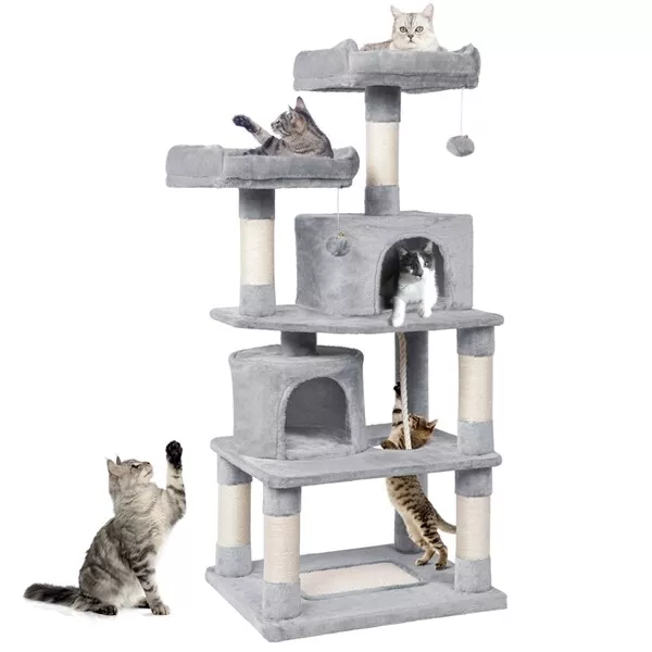 Árboles para Gatos Rascador Juego para Mascota Casa de Gatos Sisal Plataformas