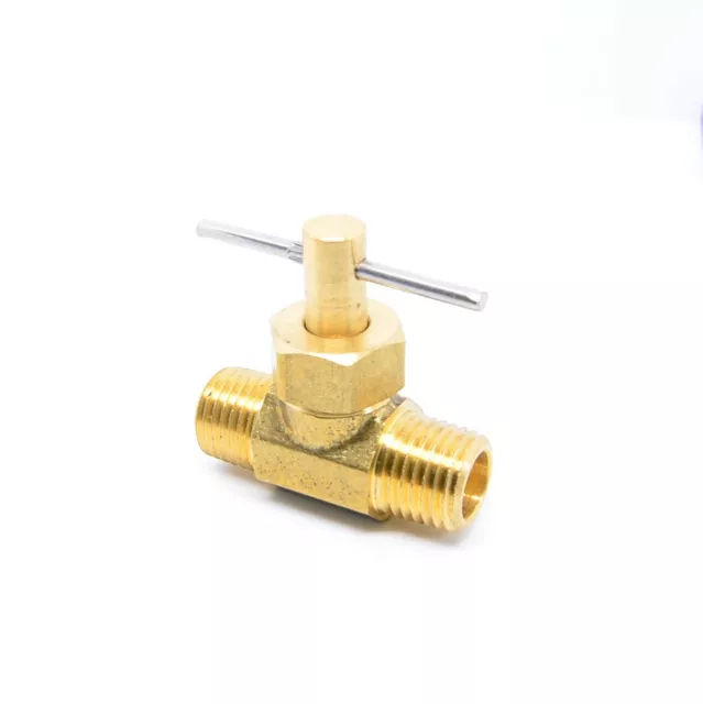 1/4 Male NPT Inline Brass Liquid Gas Propane Needle Valve Natural Gas, Oil