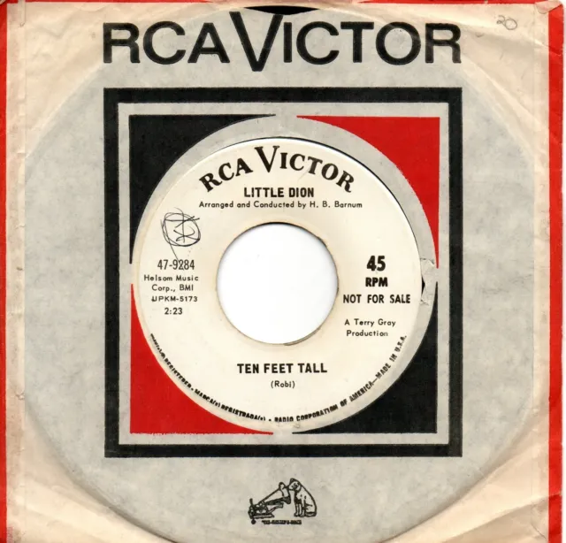 Little Dion:Ten feet tall/Lonely tear drops:US RCA Victor:1967:DJ