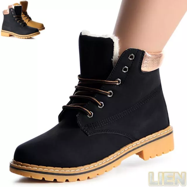Femmes Travailleur Bottes Bottines Bottes à Lacets Paire de Chaussures