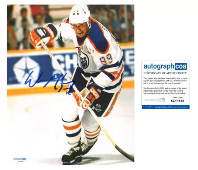 Wayne Gretzky AUTOGRAPH Signed Edmonton Oilers NHL Hockey 8x10 Photo ACOA