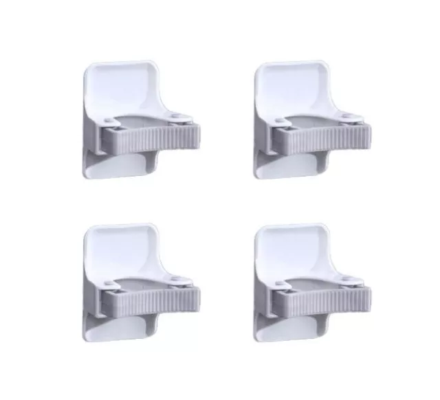 4-8 Pack Self-Adhesive Broom Holder Set Wall-Mounted Mop and Broom Gripper Racks