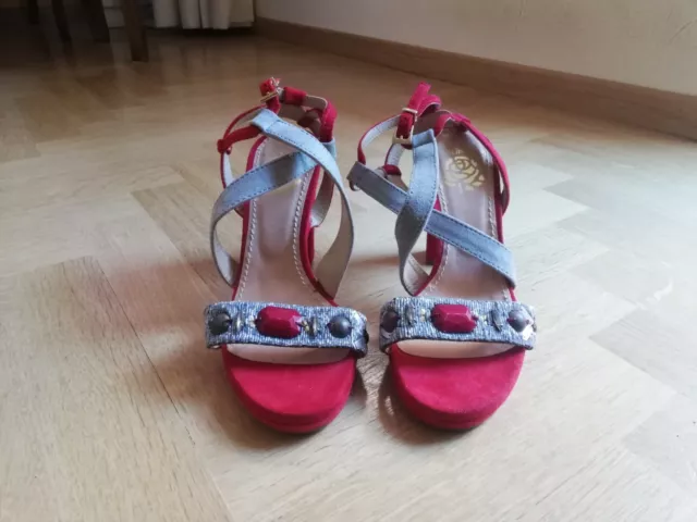 SANDALI MALIPARMI DONNA n. 36 rosse e grige. Woman shoes multi