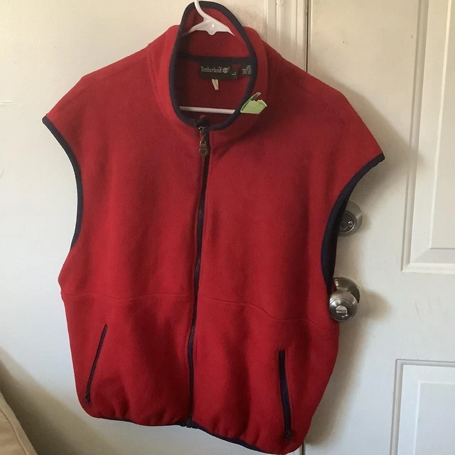 Size large l Made in USA America Red vest Timberland LLC is an American manufact