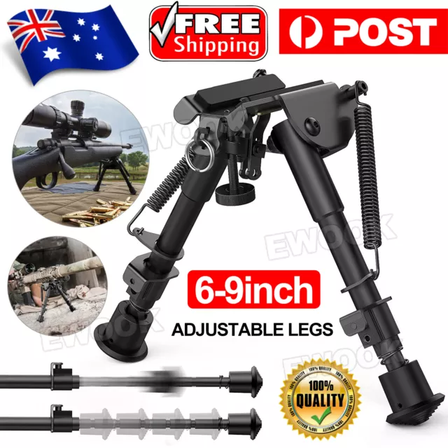 Adjustable Leg 6-9" Height Sniper Hunting Rifle Bipod Sling Shooting Mount Stand