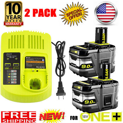 For RYOBI P108 18V 18 Volt One+ Plus High Capacity Lithium-ion Battery & Charger