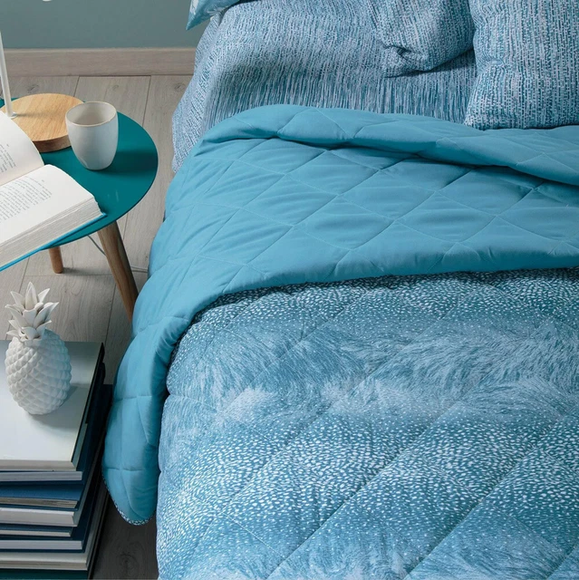 Couvre-Lit Simple Matelassé Coordonné + Draps CALEFFI CARIBLU Bleu