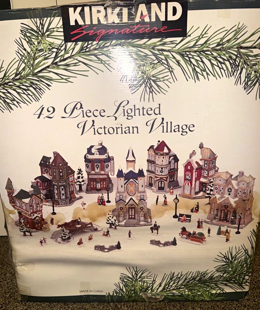 KIRKLAND　クリスマス飾り KIRKLAND SIGNATURE VICTORIAN Village 42 Piece Lighted Porcelain