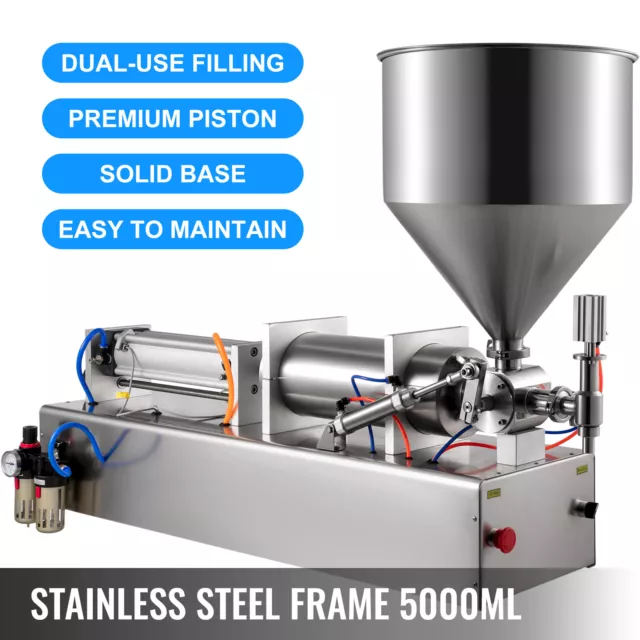 Liquid Paste Filling Machine Pneumatic Piston Filler Bottle Packing 5000ml CE 2