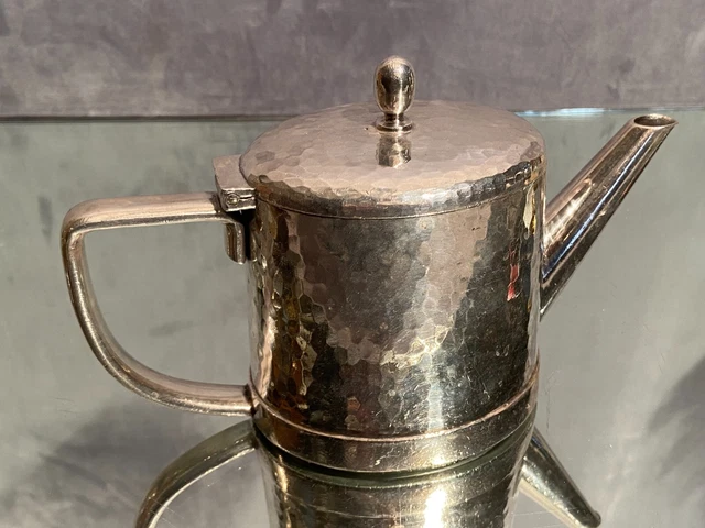 Cafetière théière 50cl métal argenté d'hôtellerie martelé Hôtel Giraudy's Nice 8