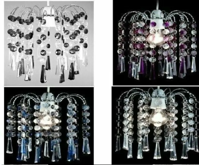 Chandelier Style Ceiling Light Shade Droplet Pendant Acrylic Crystal Bead Luxury 2